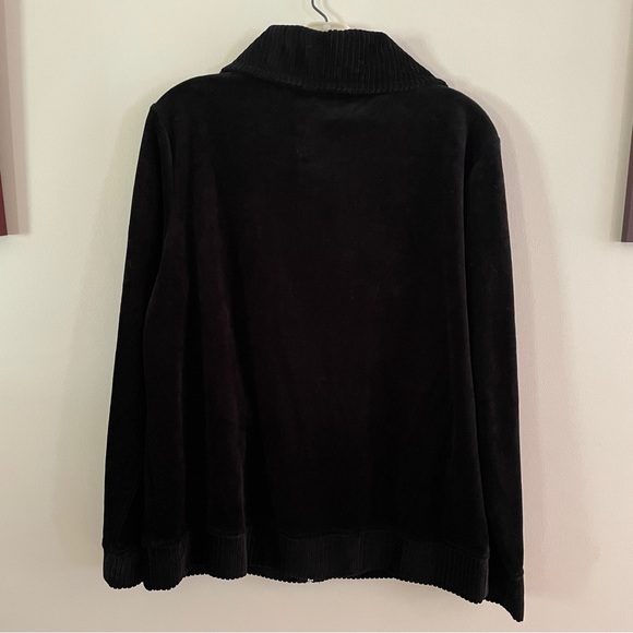 White Stag Sz L Velour Track Jacket Zip Up Black New with Tags - Picture 4 of 7